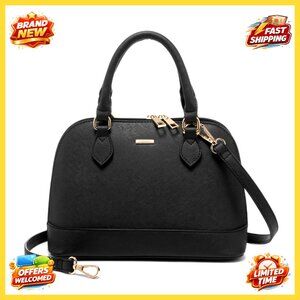 Small Vegan Leather Crossbody Bag, Adjustable Strap, Double Zip Satchel